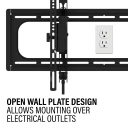 SLT4, Open wall plate design allows for mounting over electrical outlets